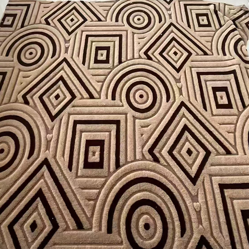 Cationic jacquard cotton velvet