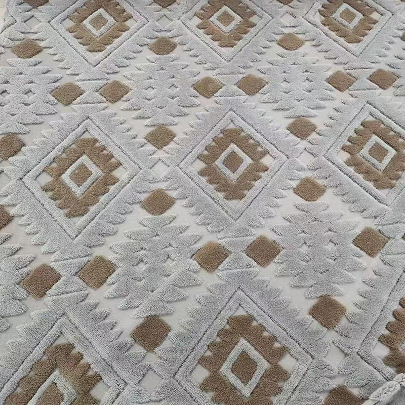 Cationic jacquard cotton velvet