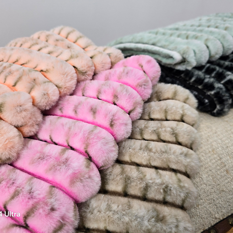 Rabbit hair stripe velvet