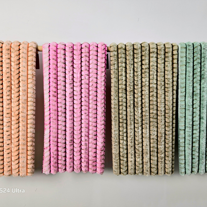 Rabbit hair stripe velvet